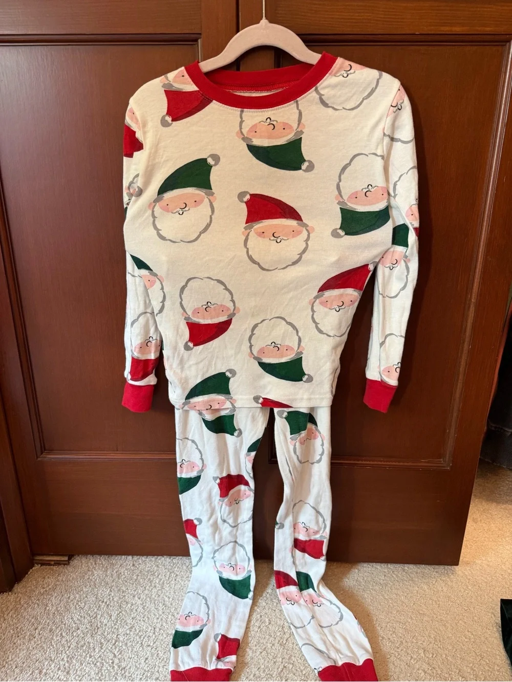 Carter's Santa Face Pajama Set - Red & Green
